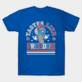 Tastes Like Freedom - Patriotic Ice Cream Funny 4th of July T-Shirt